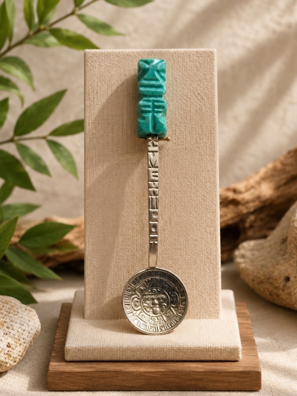 Vintage Sterling Silver And Jade Souvenir Spoon